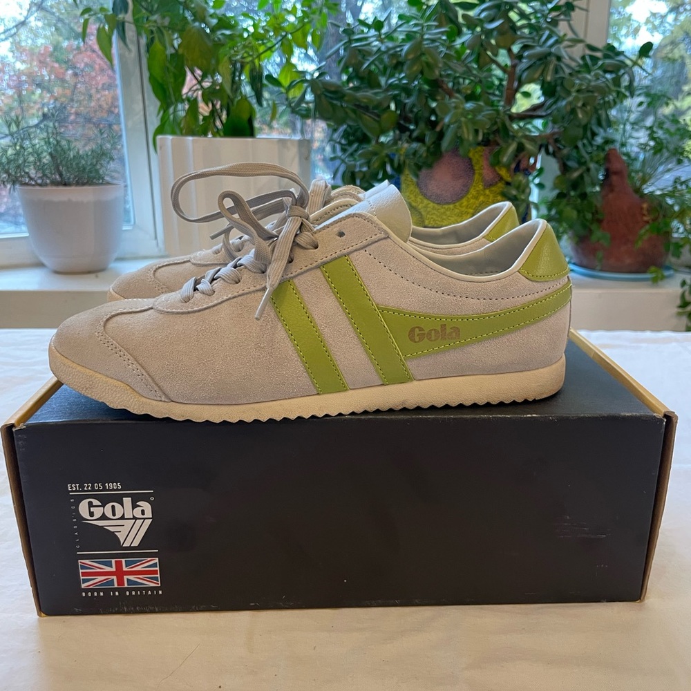Gola Bullet Grey Suede & Green Citron sneakers Sz.9